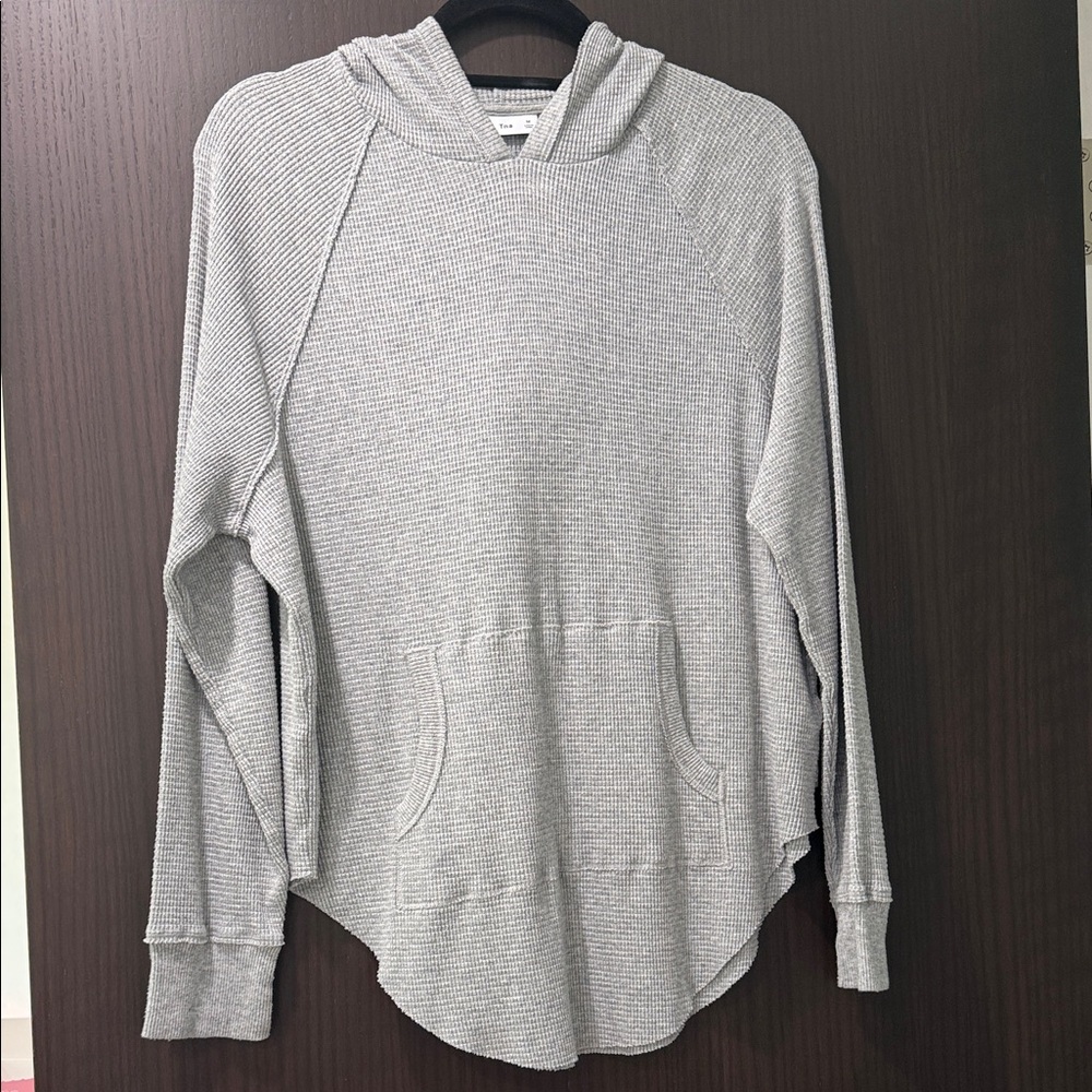 TNA Light Gray Waffle Knit Hoodie